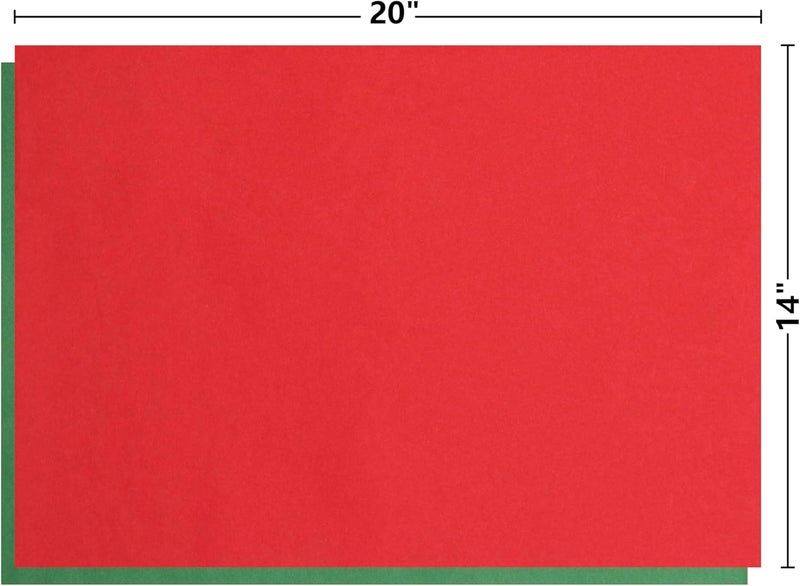 ROSYJUNE 36 Sheets Red and Green Tissue Paper for Gift Bags, 20" x 14" Christmas Tissue Paper for Birthday Party Holiday Decoration DIY Craft - Image 2